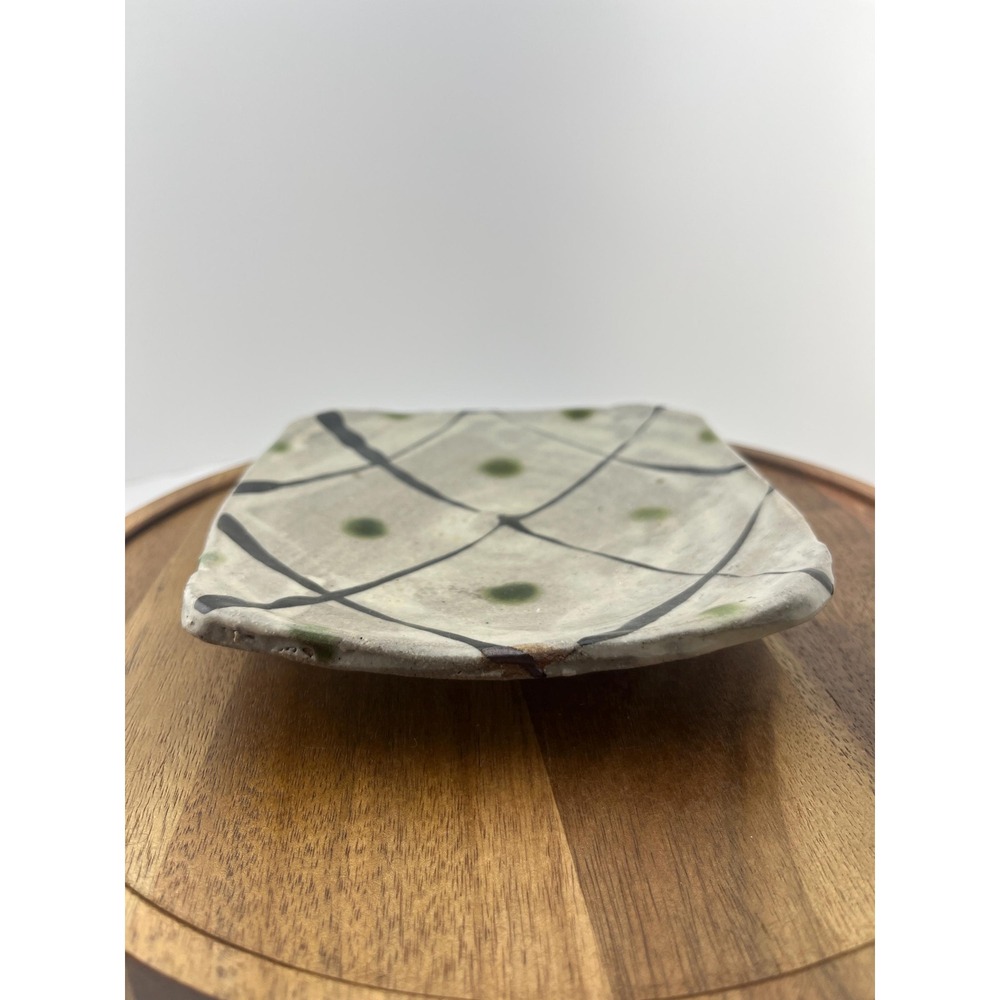 Vintage Studio Pottery Plate – Japanese Wabi Sabi Harlequin Stoneware - Picture 11 of 13